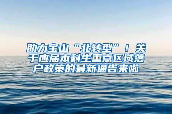 助力宝山“北转型”！关于应届本科生重点区域落户政策的最新通告来啦