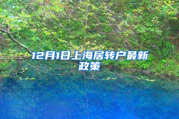 12月1日上海居转户最新政策