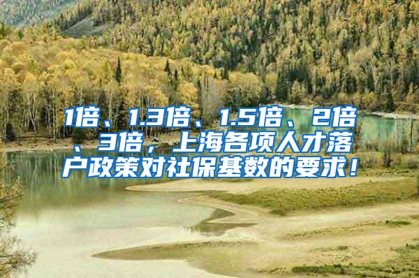 1倍、1.3倍、1.5倍、2倍、3倍，上海各项人才落户政策对社保基数的要求！