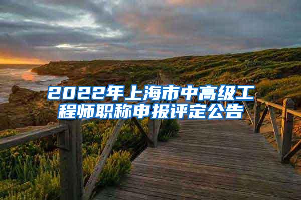 2022年上海市中高级工程师职称申报评定公告