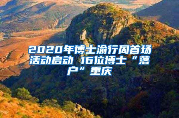 2020年博士渝行周首场活动启动 16位博士“落户”重庆