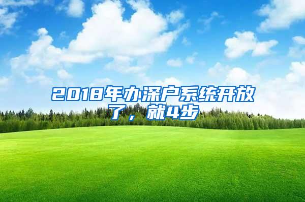 2018年办深户系统开放了，就4步