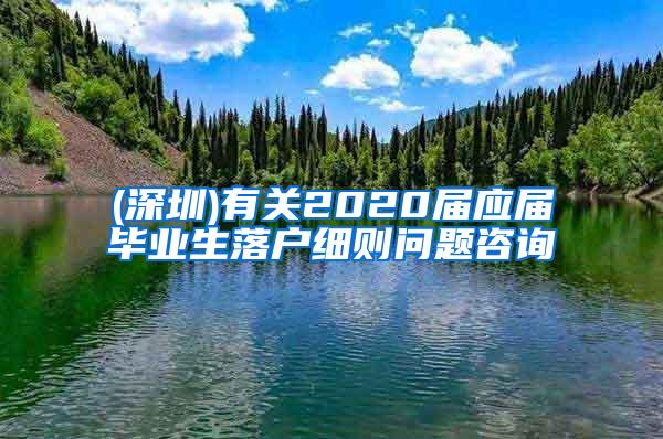 (深圳)有关2020届应届毕业生落户细则问题咨询