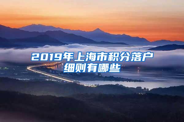 2019年上海市积分落户细则有哪些