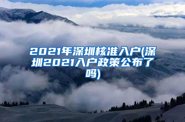 2021年深圳核准入户(深圳2021入户政策公布了吗)