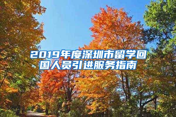 2019年度深圳市留学回国人员引进服务指南