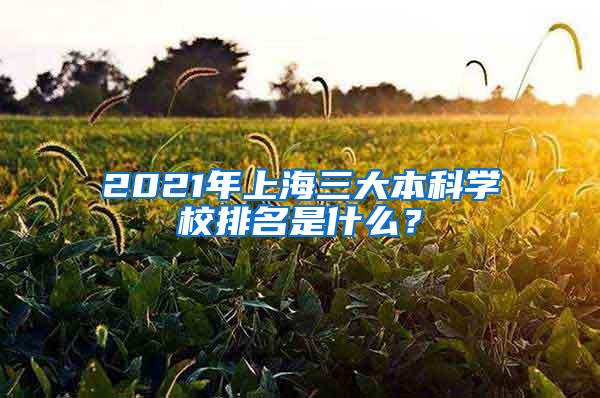 2021年上海三大本科学校排名是什么？