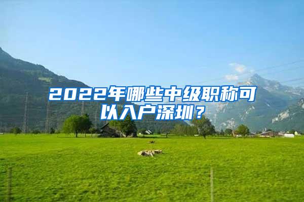 2022年哪些中级职称可以入户深圳？