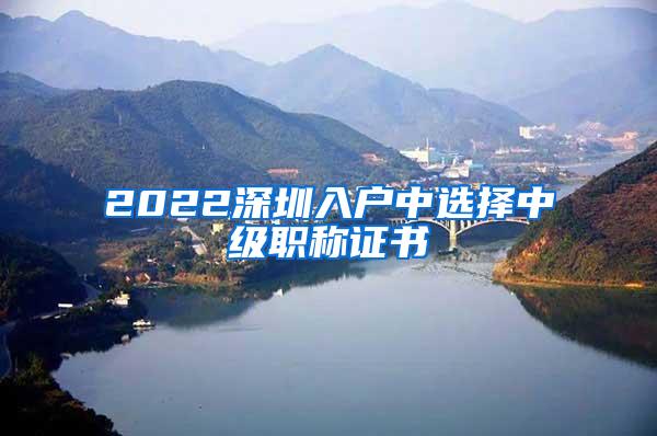 2022深圳入户中选择中级职称证书