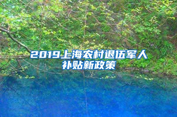 2019上海农村退伍军人补贴新政策