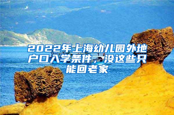 2022年上海幼儿园外地户口入学条件，没这些只能回老家