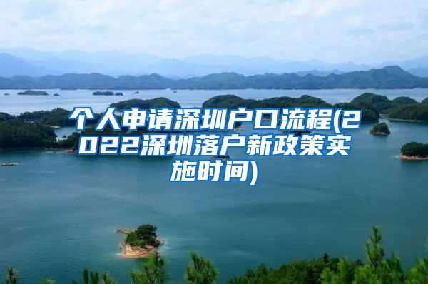 个人申请深圳户口流程(2022深圳落户新政策实施时间)