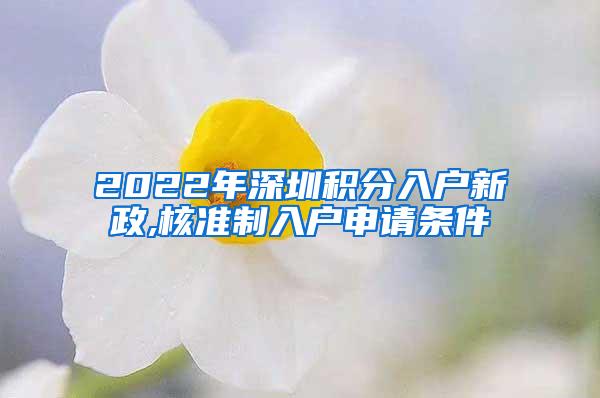 2022年深圳积分入户新政,核准制入户申请条件