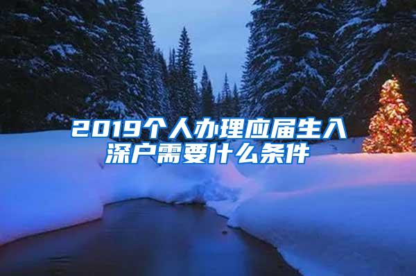 2019个人办理应届生入深户需要什么条件