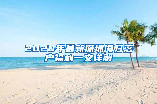 2020年最新深圳海归落户福利一文详解