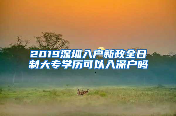 2019深圳入户新政全日制大专学历可以入深户吗