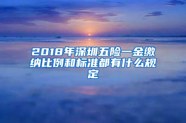 2018年深圳五险一金缴纳比例和标准都有什么规定