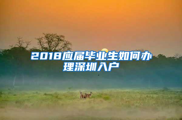 2018应届毕业生如何办理深圳入户