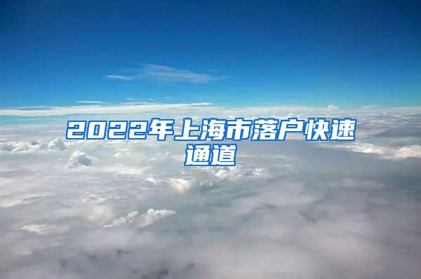 2022年上海市落户快速通道