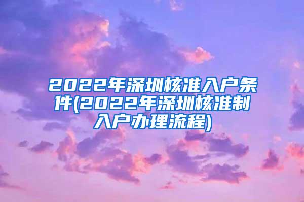 2022年深圳核准入户条件(2022年深圳核准制入户办理流程)