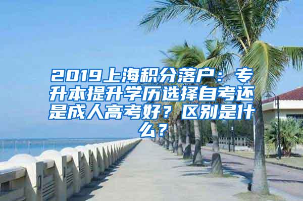 2019上海积分落户：专升本提升学历选择自考还是成人高考好？区别是什么？