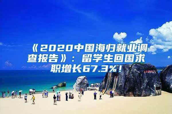 《2020中国海归就业调查报告》：留学生回国求职增长67.3%！