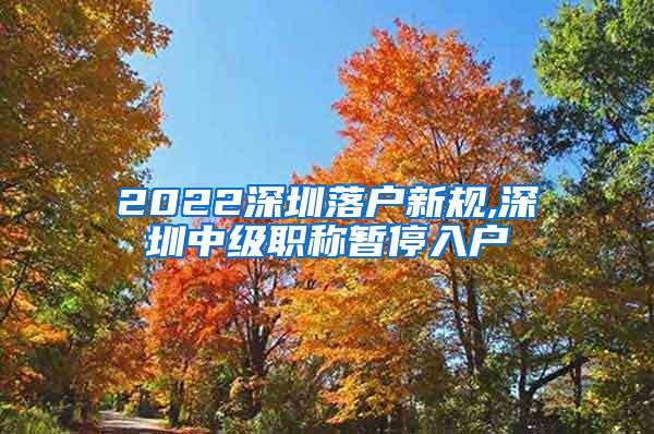 2022深圳落户新规,深圳中级职称暂停入户