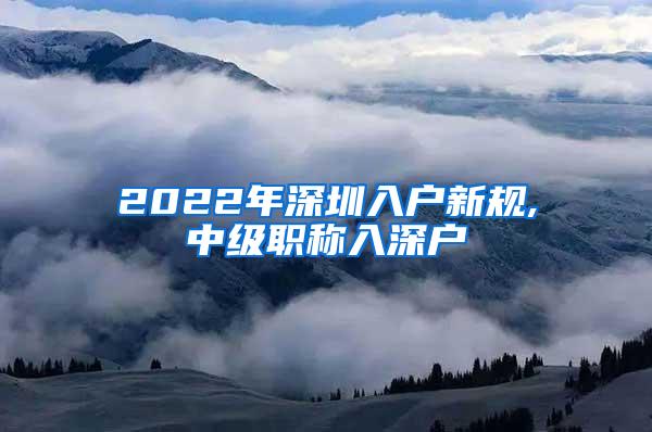 2022年深圳入户新规,中级职称入深户