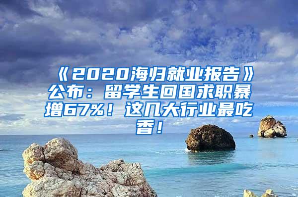 《2020海归就业报告》公布：留学生回国求职暴增67%！这几大行业最吃香！