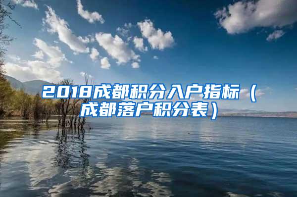 2018成都积分入户指标（成都落户积分表）