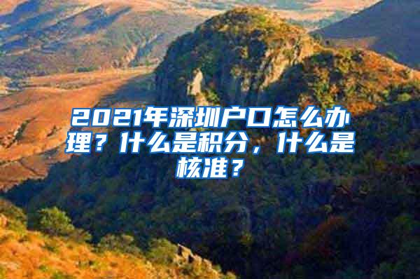 2021年深圳户口怎么办理？什么是积分，什么是核准？