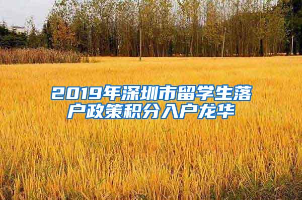 2019年深圳市留学生落户政策积分入户龙华