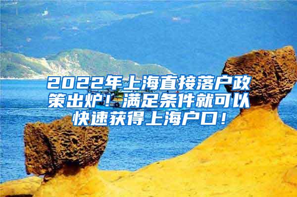 2022年上海直接落户政策出炉！满足条件就可以快速获得上海户口！