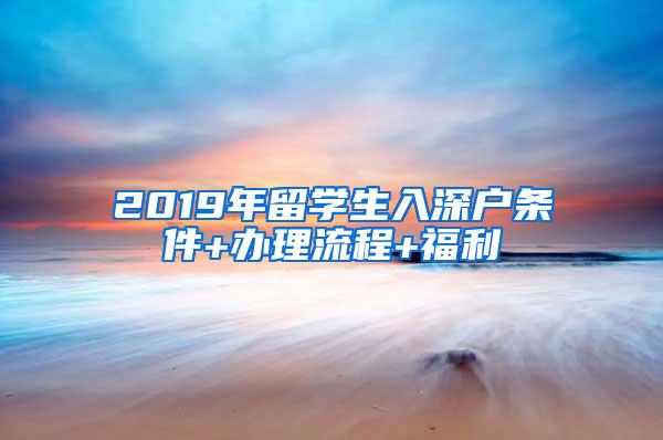 2019年留学生入深户条件+办理流程+福利