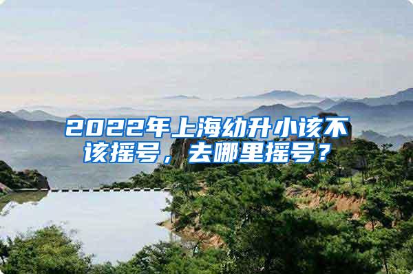 2022年上海幼升小该不该摇号，去哪里摇号？