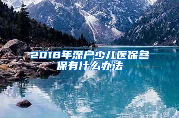 2018年深户少儿医保参保有什么办法