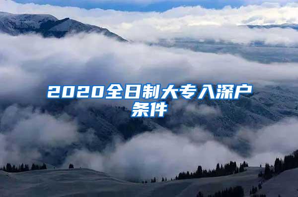 2020全日制大专入深户条件