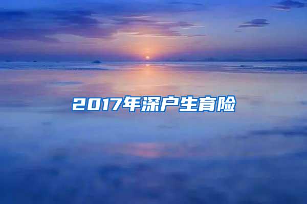 2017年深户生育险