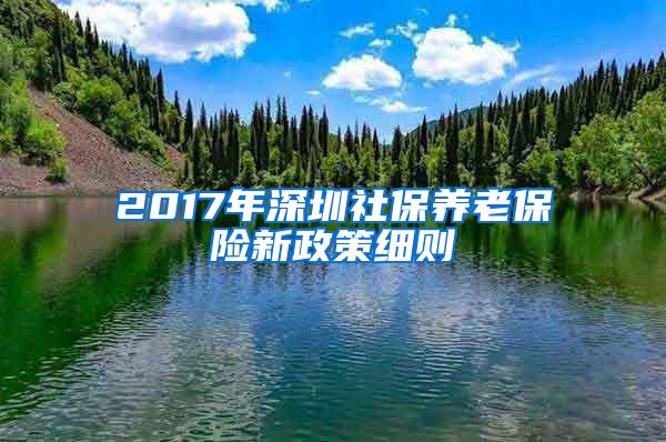 2017年深圳社保养老保险新政策细则