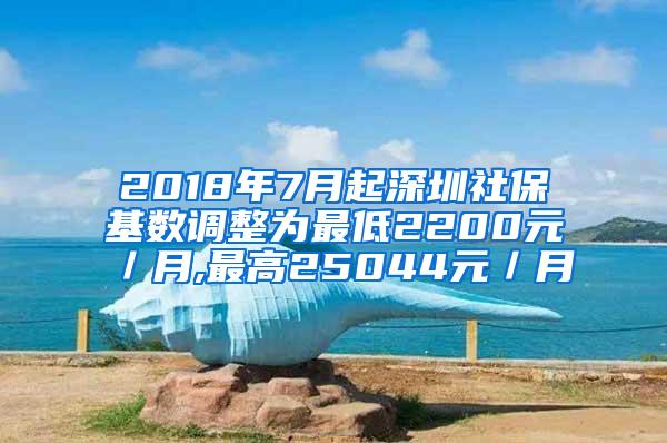 2018年7月起深圳社保基数调整为最低2200元／月,最高25044元／月