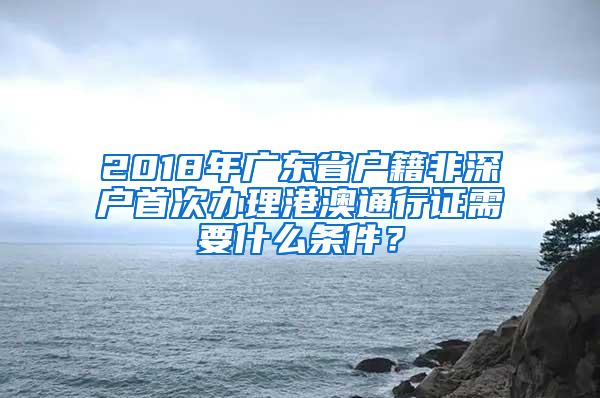 2018年广东省户籍非深户首次办理港澳通行证需要什么条件？