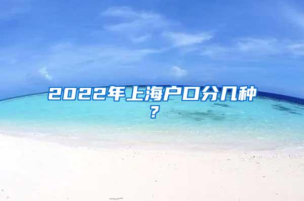 2022年上海户口分几种？