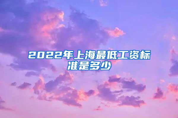 2022年上海最低工资标准是多少