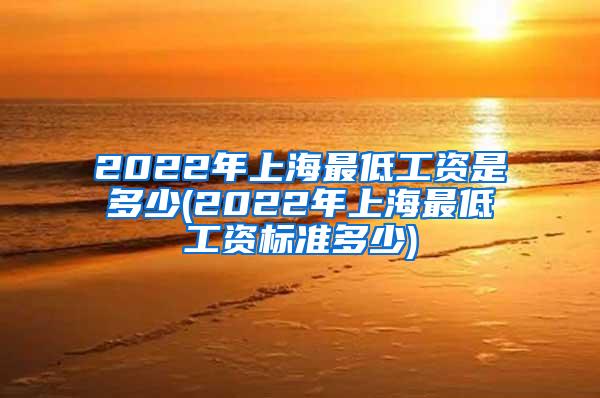 2022年上海最低工资是多少(2022年上海最低工资标准多少)