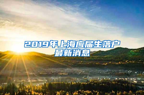 2019年上海应届生落户最新消息