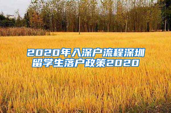 2020年入深户流程深圳留学生落户政策2020