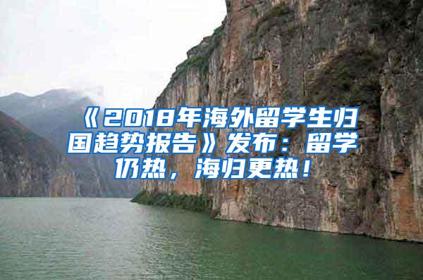 《2018年海外留学生归国趋势报告》发布：留学仍热，海归更热！