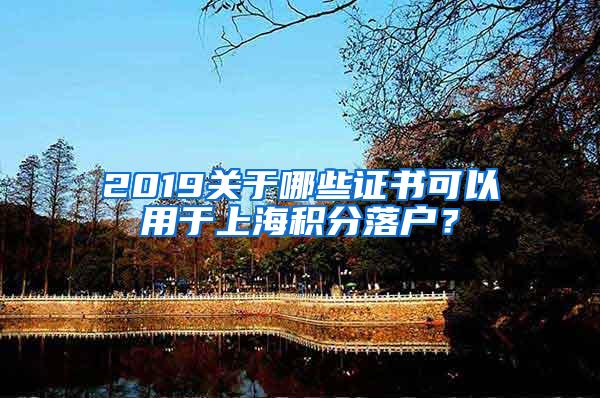 2019关于哪些证书可以用于上海积分落户？