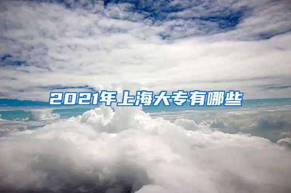 2021年上海大专有哪些