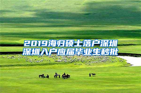 2019海归硕士落户深圳深圳入户应届毕业生秒批